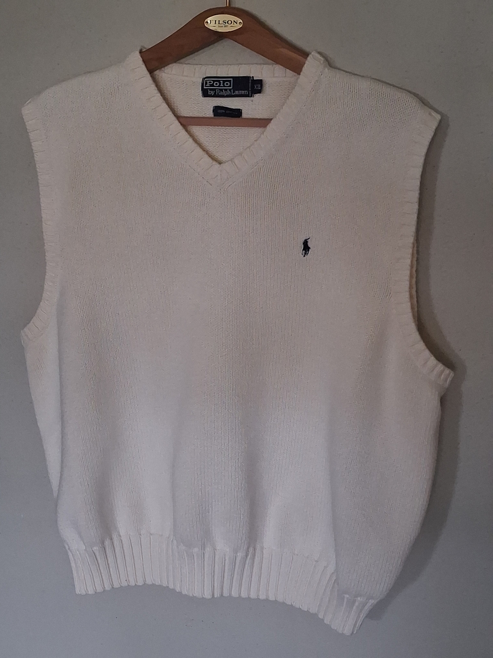 Polo by Ralph Lauren Cream V-Neck Knit Sweater Vest